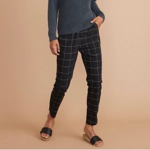 Windowpane linen pants